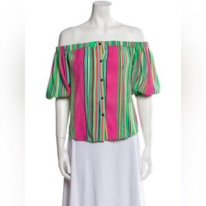 Tov size 38 Striped Off-The-Shoulder Blouse